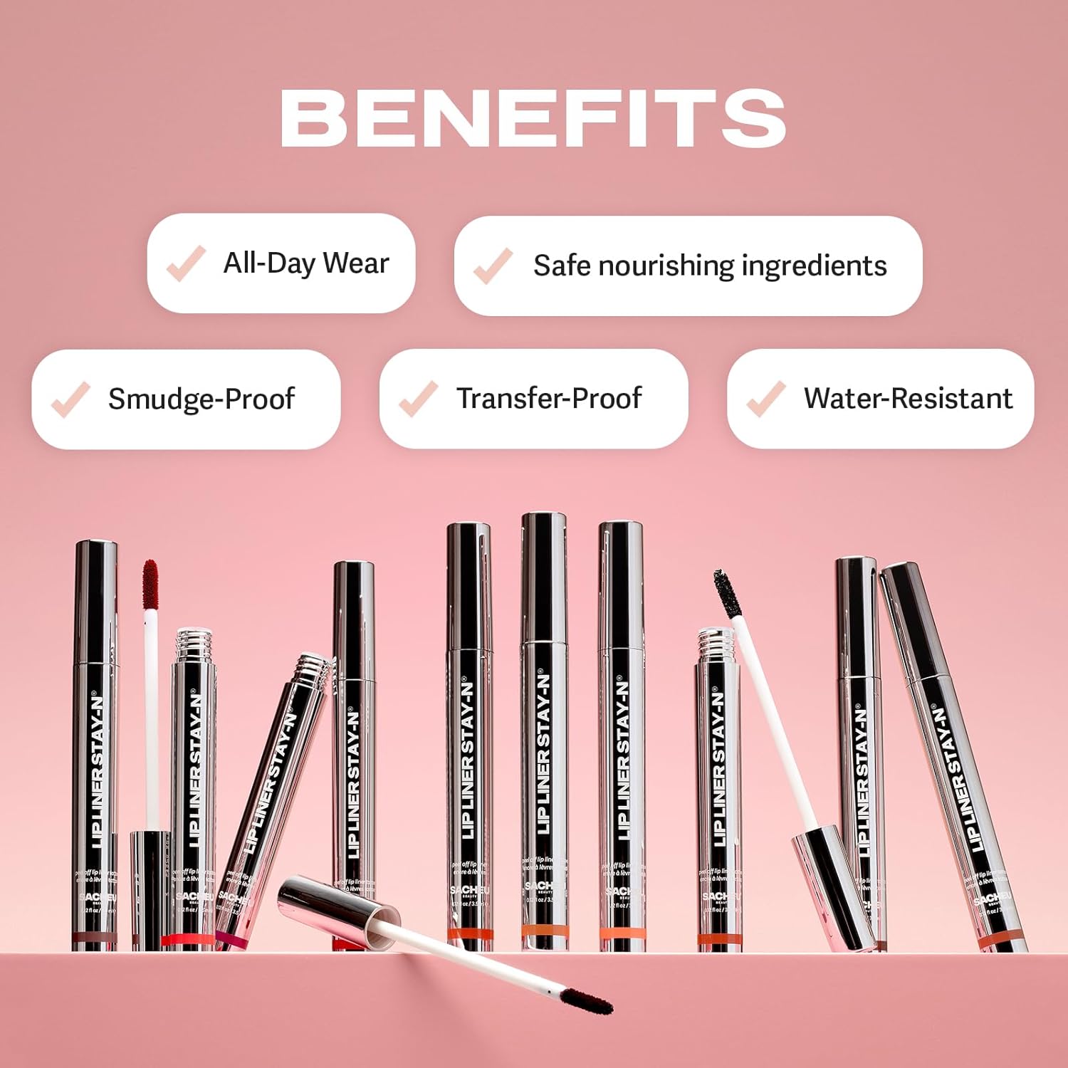 Lip Liner Stay-N Peel off Lip Stain — Long Lasting Matte Lip Tattoo Transfer Proof Lipstain Infused with Hyaluronic Acid & Vitamin E for All Skin Types — Vegan & Cruelty-Free, P-Inked