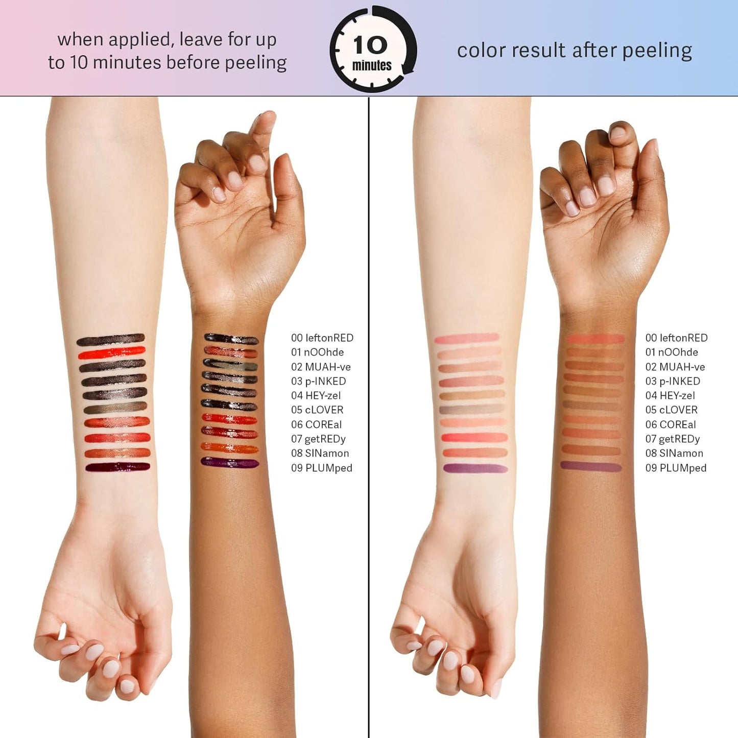 Lip Liner Stay-N Peel off Lip Stain — Long Lasting Matte Lip Tattoo Transfer Proof Lipstain Infused with Hyaluronic Acid & Vitamin E for All Skin Types — Vegan & Cruelty-Free, P-Inked